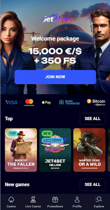 Jet4Bet Casino Online